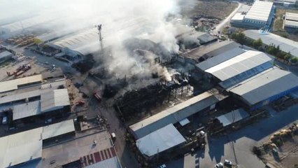 Sanayi Sitesi'ndeki Yangının Hasarı Havadan Görüntülendi