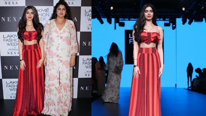 Download Video: Lakme Fashion Week: Khushi Kapoor & Anshula Kapoor dazzle in their trendy outfit for show | Boldsky