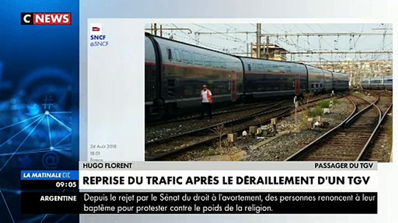 Plus de peur que de mal après le déraillement d'un train sur la ligne Paris - Marseille - Témoignage