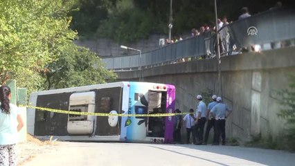 Sarıyer'de Halk Otobüsü Devrildi: 1 Yaralı