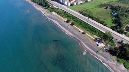 Kadınlar plajı havadan görüntülendi