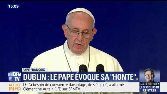 Dublin: le pape évoque sa “honte” après les scandales de pédophilie dans l’Église catholique