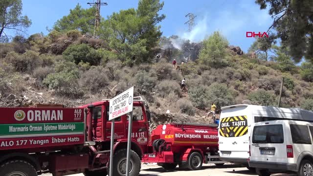 Muğla Makilik Alanda Çıkan Yangın Ormana Sıçramadan Söndürüldü Hd