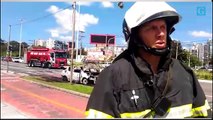 Tenente dos bombeiros fala sobre carro que pegou fogo na Dante Michelini