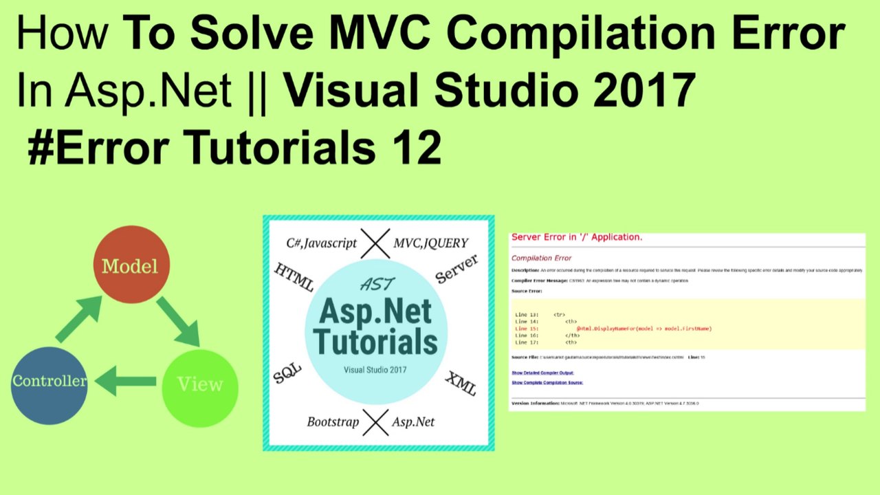 How to solve mvc compilation error in asp.net || visual studio 2017 #Error tutorials 12