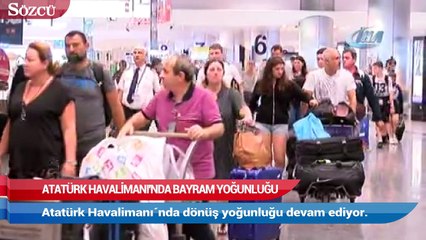Atatürk Havalimanı´nda bayram tatili dönüşü yoğunluğu devam ediyor