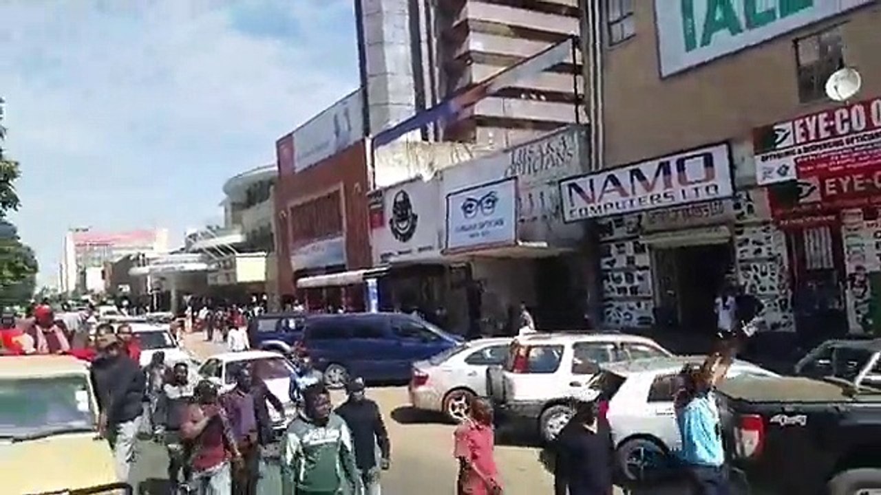 Driving along Cairo road in Lusaka, Zambia. Tell us where you are watching us from.