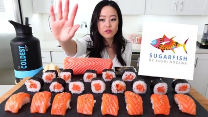 GIANT SALMON SUSHI/SASHIMI MUKBANG | EATING SHOW