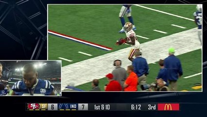 Rookie Richie James tip-toes down sideline for 42 yards