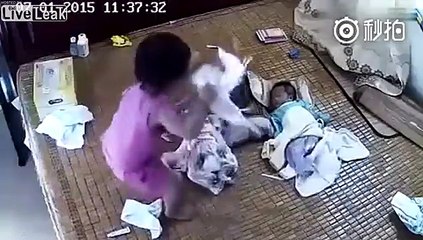 Cette fillette soulève un bébé et tombe à la renverse !