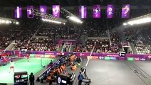 Most cheers come from the badminton men's team competition between hosts Indonesia and China with President Joko Widodo on the scene at #AsianGames.