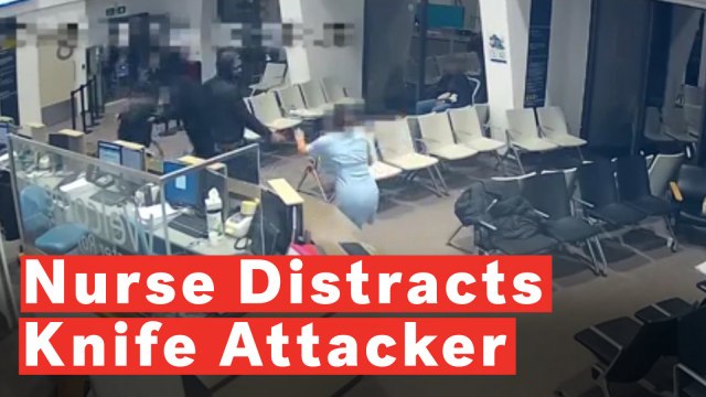 CCTV Shows Moment Brave Nurse Distracts Knife Attacker