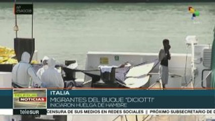 Italia: migrantes a bordo del buque Diciotti inician huelga de hambre