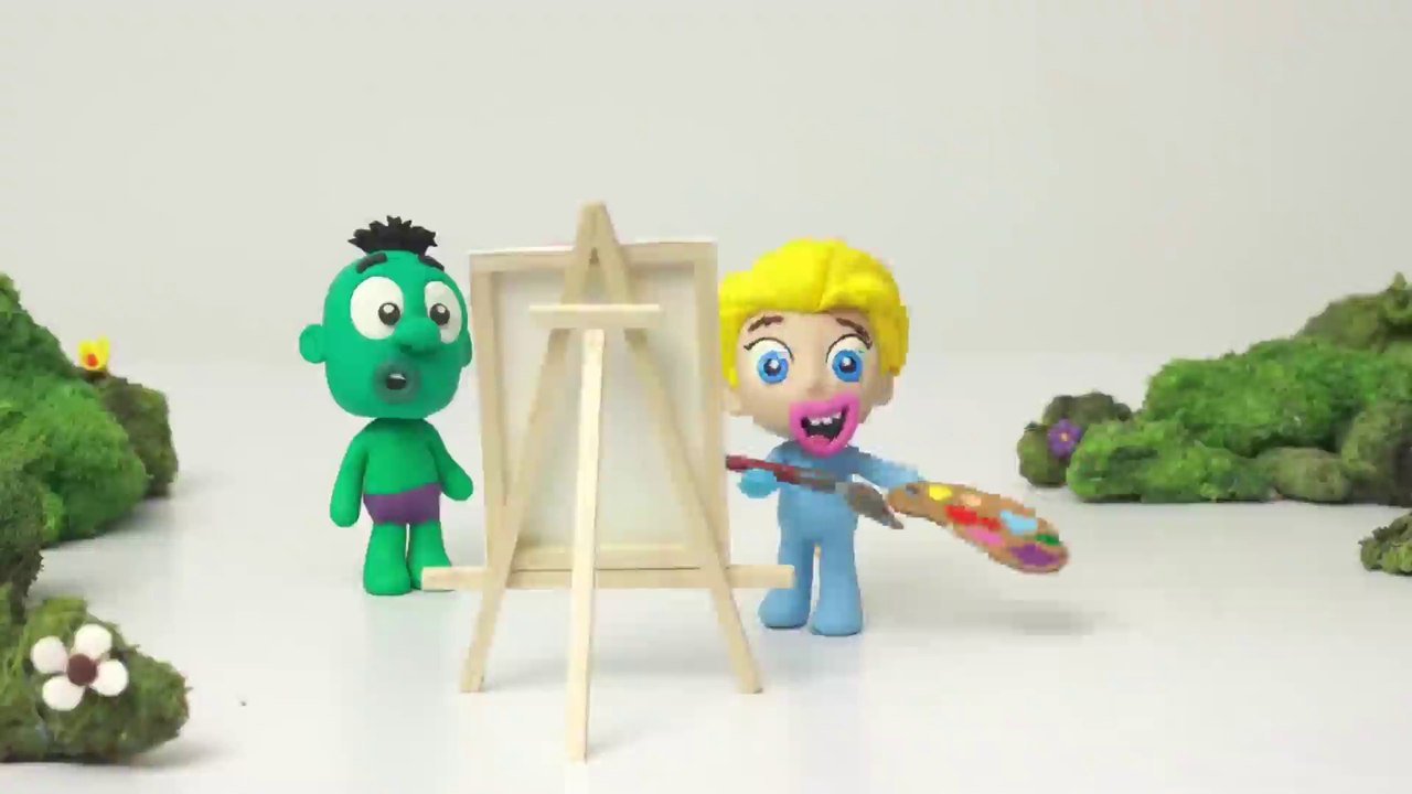 ¡Quiero tu juguete! Frozen Elsa y Hulk bebés superhéroes  Dibujos Animados Infantiles Con Play Doh
