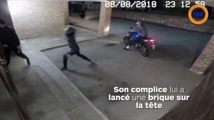 Un voleur assomme son complice avec une brique