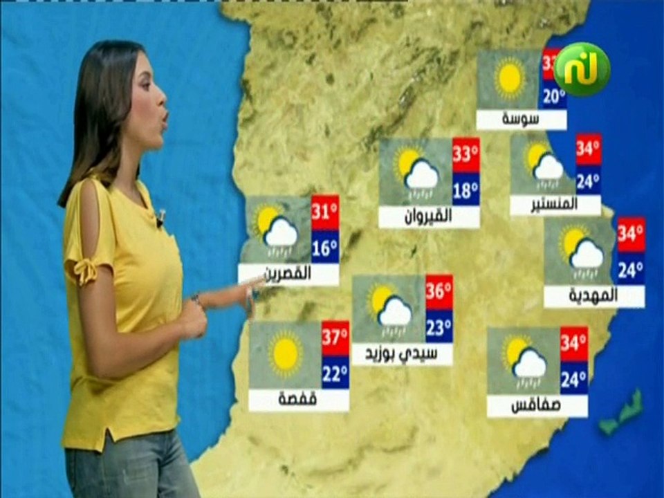 النشرة الجوية المسائية ليوم الأحد 26 أوت 2018 -قناة نسمة
