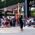 Isaac Hou is one of Taipei's best-known street artists, famous for his mesmerizing acrobatics using a giant spinning hoop.The 37-year-old Taiwanese American is