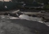 Flooding Caused by Tropical Storm Lane Damages Roads in Hawaii