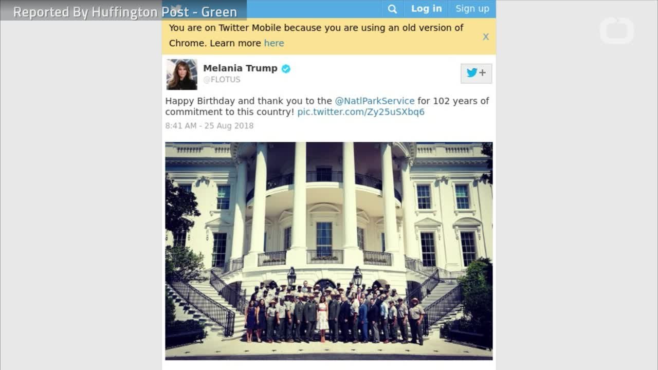 In Celebrating The National Park Service, Melania Trump Brings Attention To Her Husband's Record