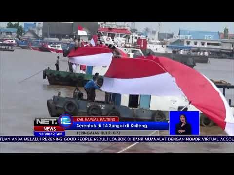 Keren Bendera Sepanjang 500 M Dibentangkan Di Sungai Kapuas-NET12