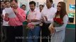 Preity Zinta dimpled laugh - signs autographs at Reliance Info launch Karan Johar hangs around