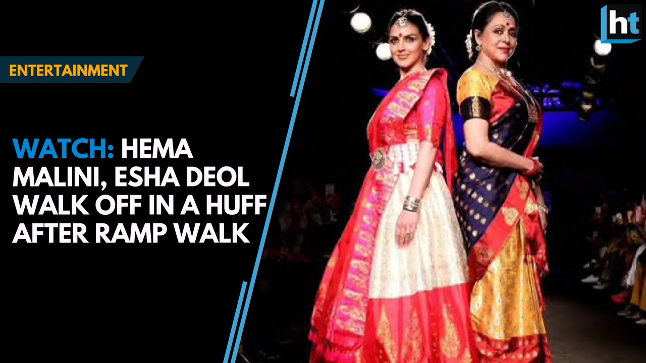 Watch: Hema Malini, Esha Deol walk off in a huff after ramp walk