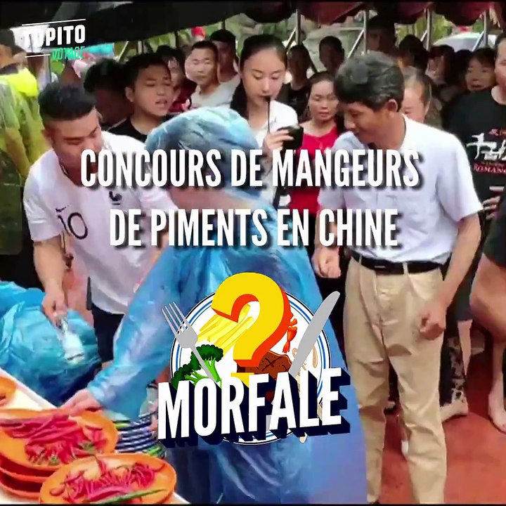 Un concours de mangeurs de piment en Chine, mais DANS du piment (brillant) :
