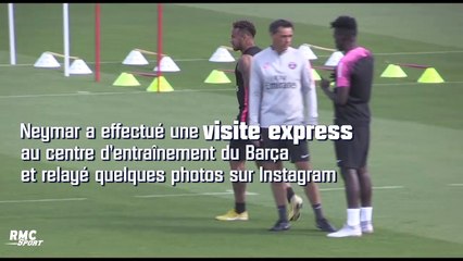 Neymar a rendu une visite éclair à ses anciens coéquipiers du Barça