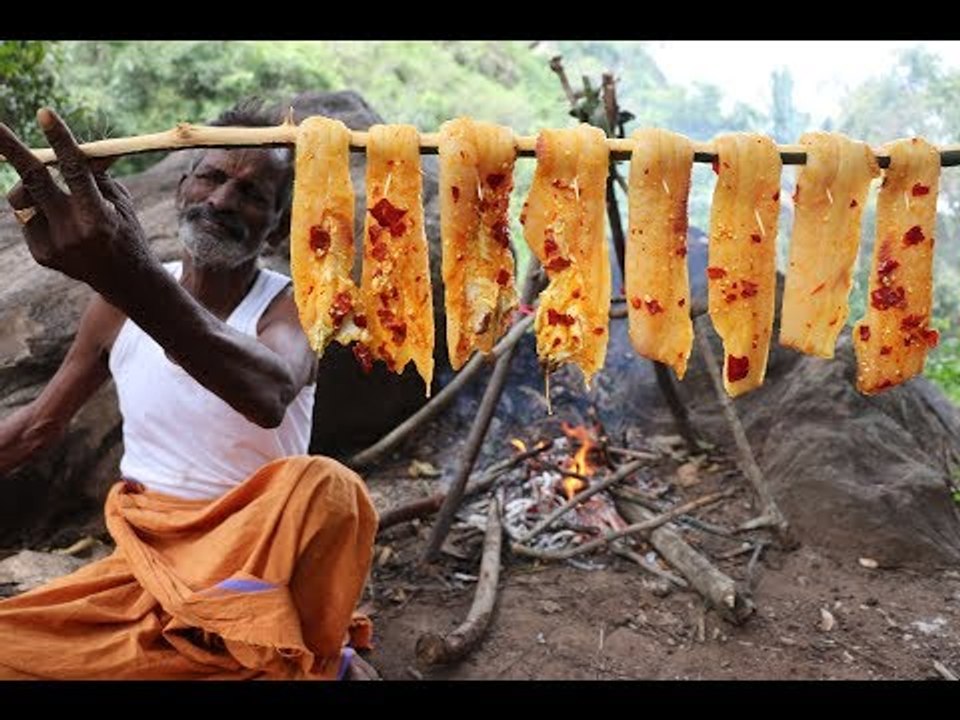 Coconut Rock FISH Prepared in Smoky Style / Prepared my DADDY Survival style / Village food factory