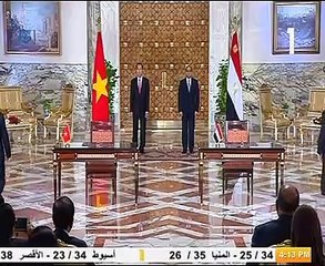 السيسي ونظيره الفيتنامي يشهدان توقيع مذكرات تفاهم اقتصادى بين البلدين