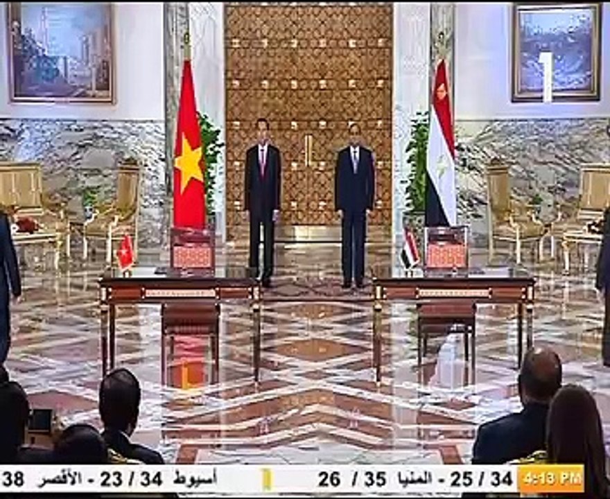 السيسي ونظيره الفيتنامي يشهدان توقيع مذكرات تفاهم اقتصادى بين البلدين