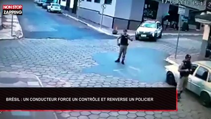 Brésil : Un conducteur force un contrôle et renverse un policier (Vidéo)