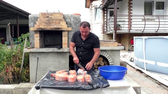 РЫБА СЁМГА на МАНГАЛЕ. ШАШЛЫК из РЫБЫ по-Кавказски