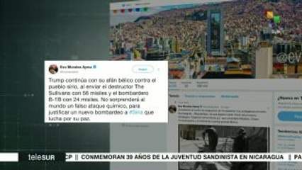 Pdte. Evo rechaza el afán bélico de Donad Trump contra el pueblo sirio
