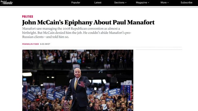John McCain Had Concerns About Paul Manafort in 2008, Rejected A Bid For Him To Manage GOP Convention