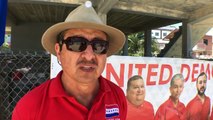 UDP Mayoral Candidate, Daniel Guerrero, delivers message to San Pedro, Ambergris Caye, on Election Day.