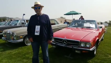 Rob Yeager live with his 1972 Mercedes 450 SL at the Legends of the Autobahn#CCmontereycarweek