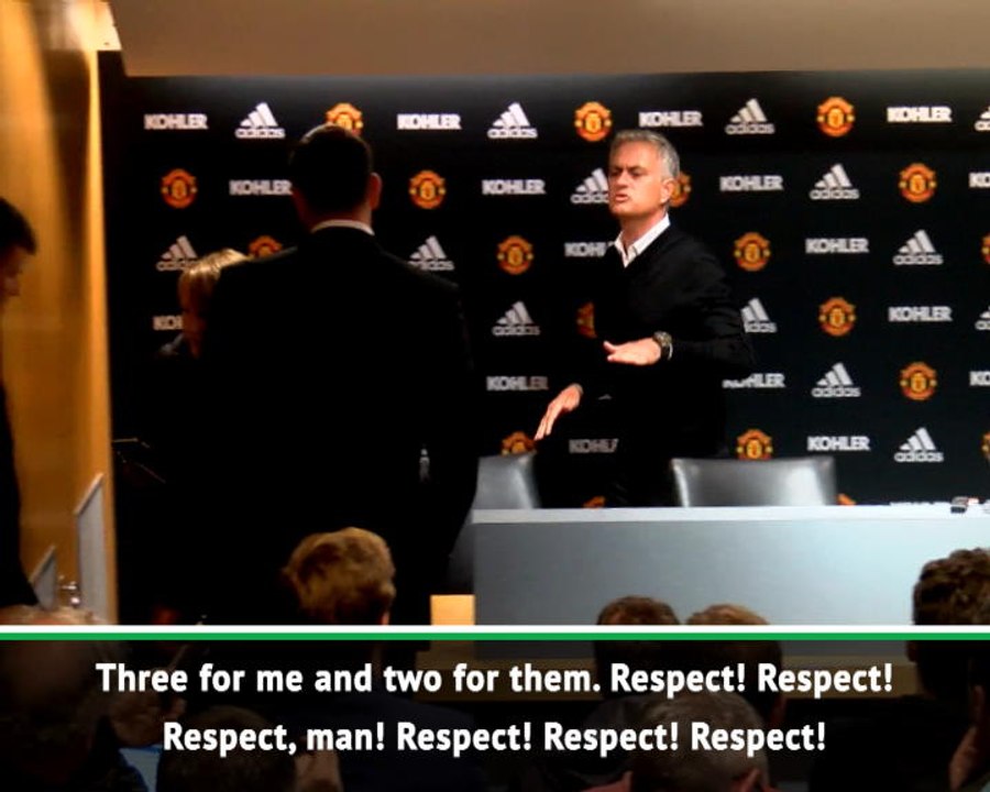 Mourinho walks out of press conference, demanding 'respect'
