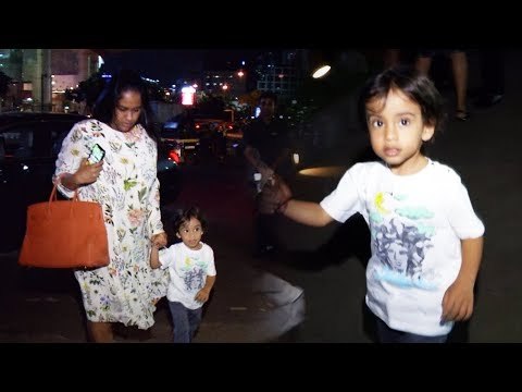 Salman Khan के भांजे Ahil माँ Arpita Sharma के संग पहुंचे DINNER करने
