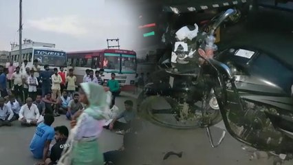 युवक की मौत के बाद गुस्साई भीड़ ने की गाड़ियों में तोड़फोड़, देखें वीडियो