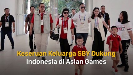 Keseruan Keluarga SBY Dukung Indonesia di Asian Games
