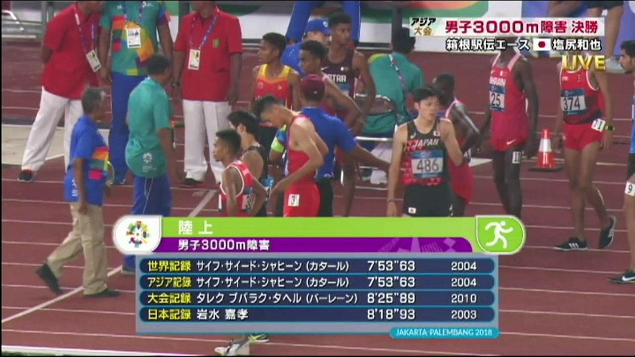 アジア大会 2018 3000m障害 塩尻和也