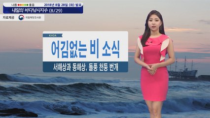 [내일의 바다낚시지수] 8월 29일 서해상과 동해상 돌풍과 천둥 번개 주의  / YTN