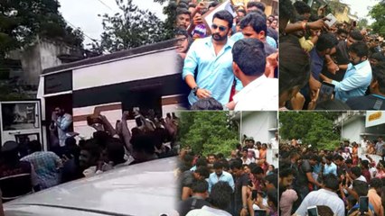 Actor Suriya Mobbed By Fans In Rajahmundry