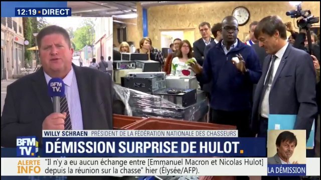 Je n'ai pas l'hypocrisie de regretter Nicolas Hulot , déclare le président de la fédération des chasseurs