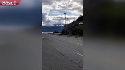 Norveç'te uçak yol kenara çakıldı