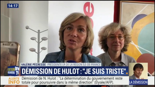 Valérie Pécresse se dit triste de la démission de Nicolas Hulot