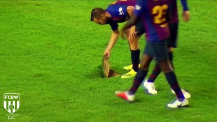 Terrain miné pendant un match de foot