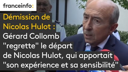 Démission de Nicolas Hulot : Gérard Collomb  "regrette" le départ  de Nicolas Hulot, qui apportait  "son expérience et sa sensibilité"