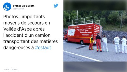 Béarn. Un camion de produits toxiques chute dans un ravin, le chauffeur décédé.